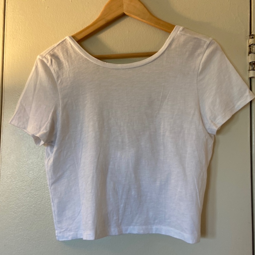 Aerie crop twist back tee